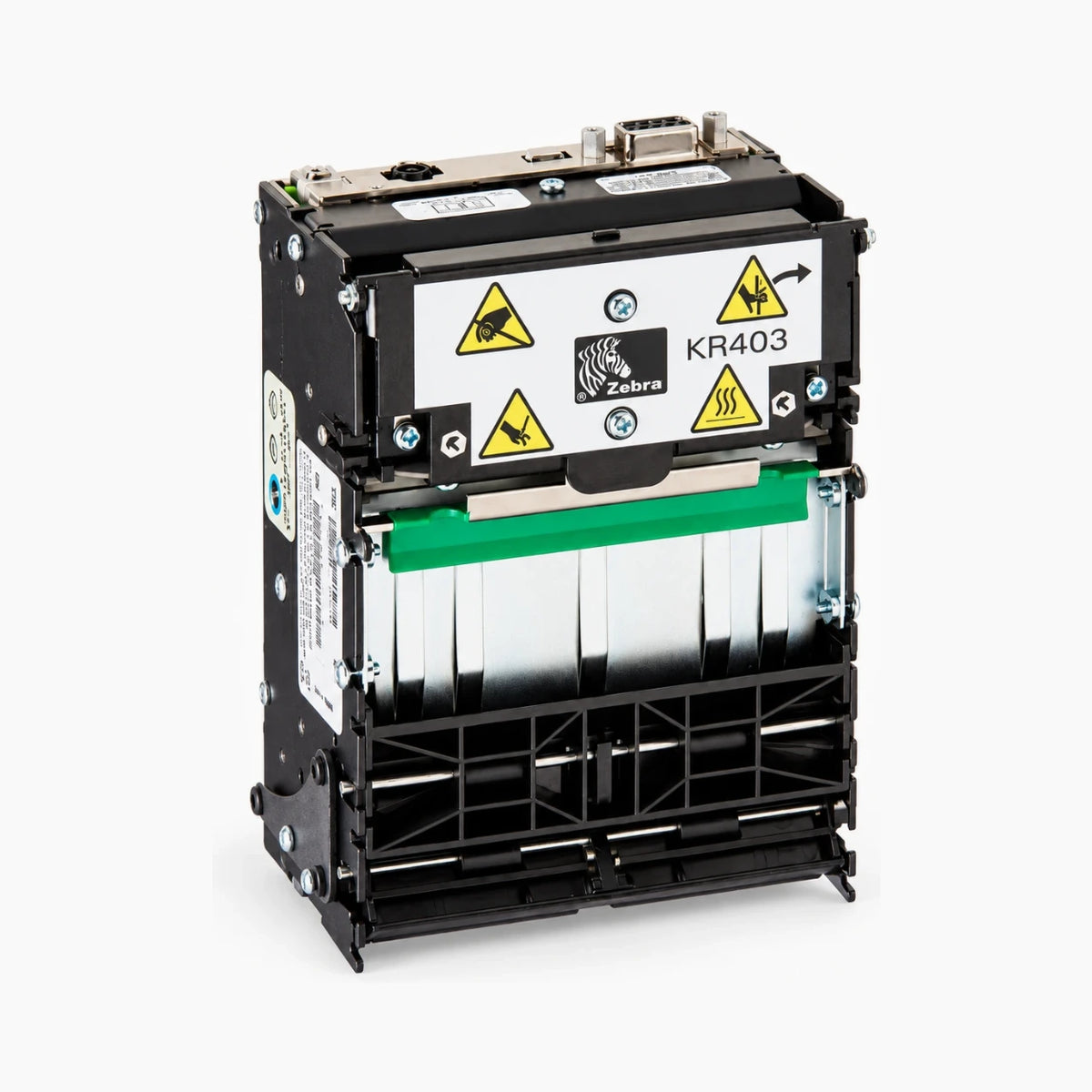 Zebra KR403 kiosk receipt printer, angled view