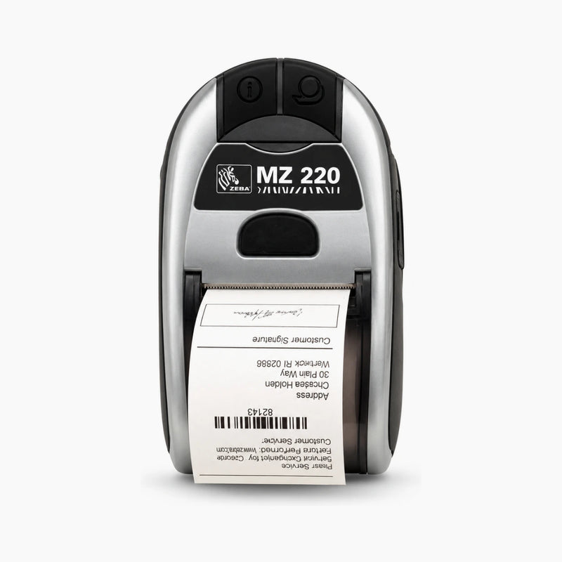 Zebra MZ220 mobile receipt printer, front view