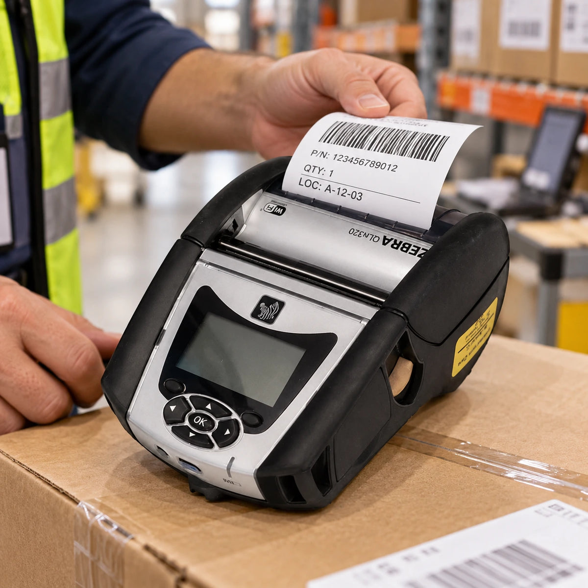 Zebra QLN320 mobile printer in use