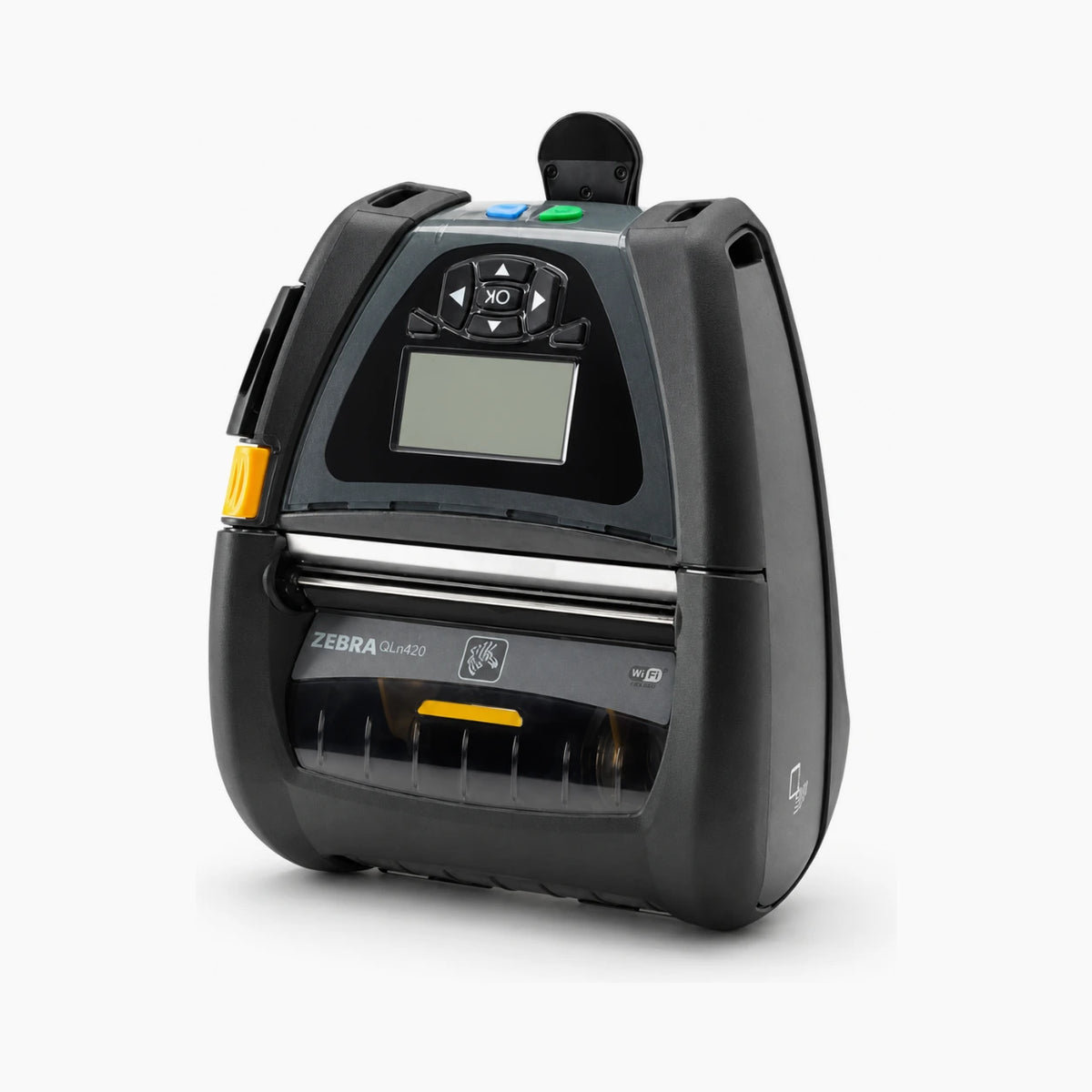 Zebra QLN420 mobile label and receipt printer, angled view