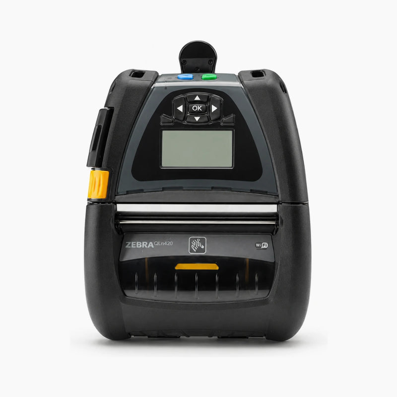 Zebra QLN420 mobile label and receipt printer, front view