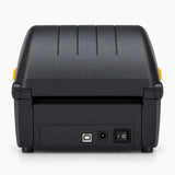 Zebra ZD230 thermal label printer - rear view with USB and power ports