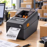 Zebra ZD410 thermal label printer in use