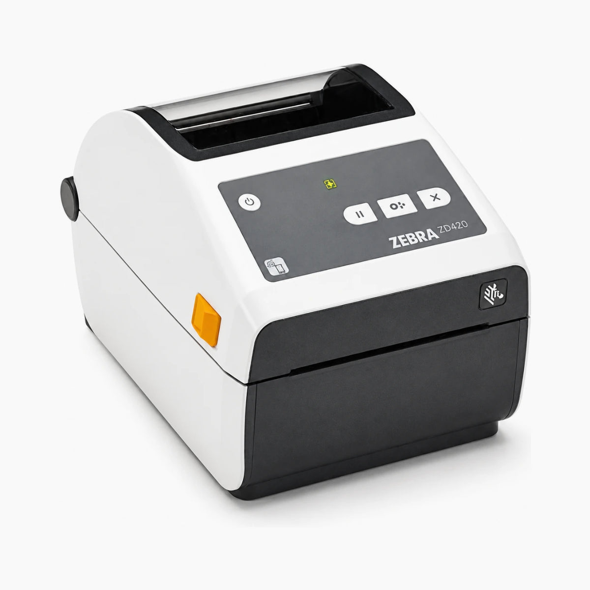 Zebra ZD420 direct thermal label printer, angled view