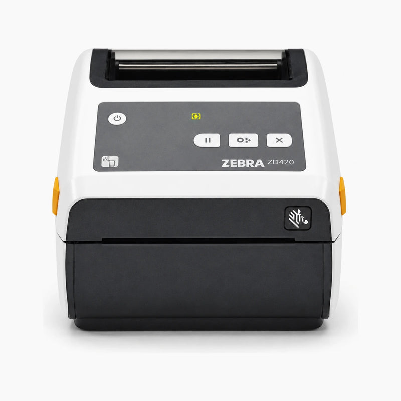 Zebra ZD420 direct thermal label printer, front view