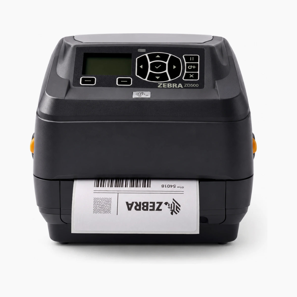 Zebra ZD500 thermal transfer label printer, front view