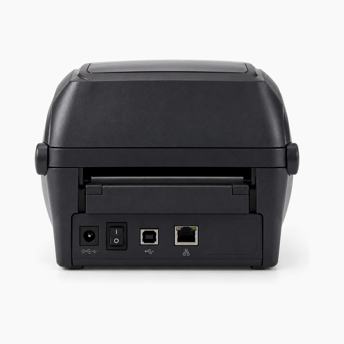 Zebra ZD500 thermal transfer label printer, rear view