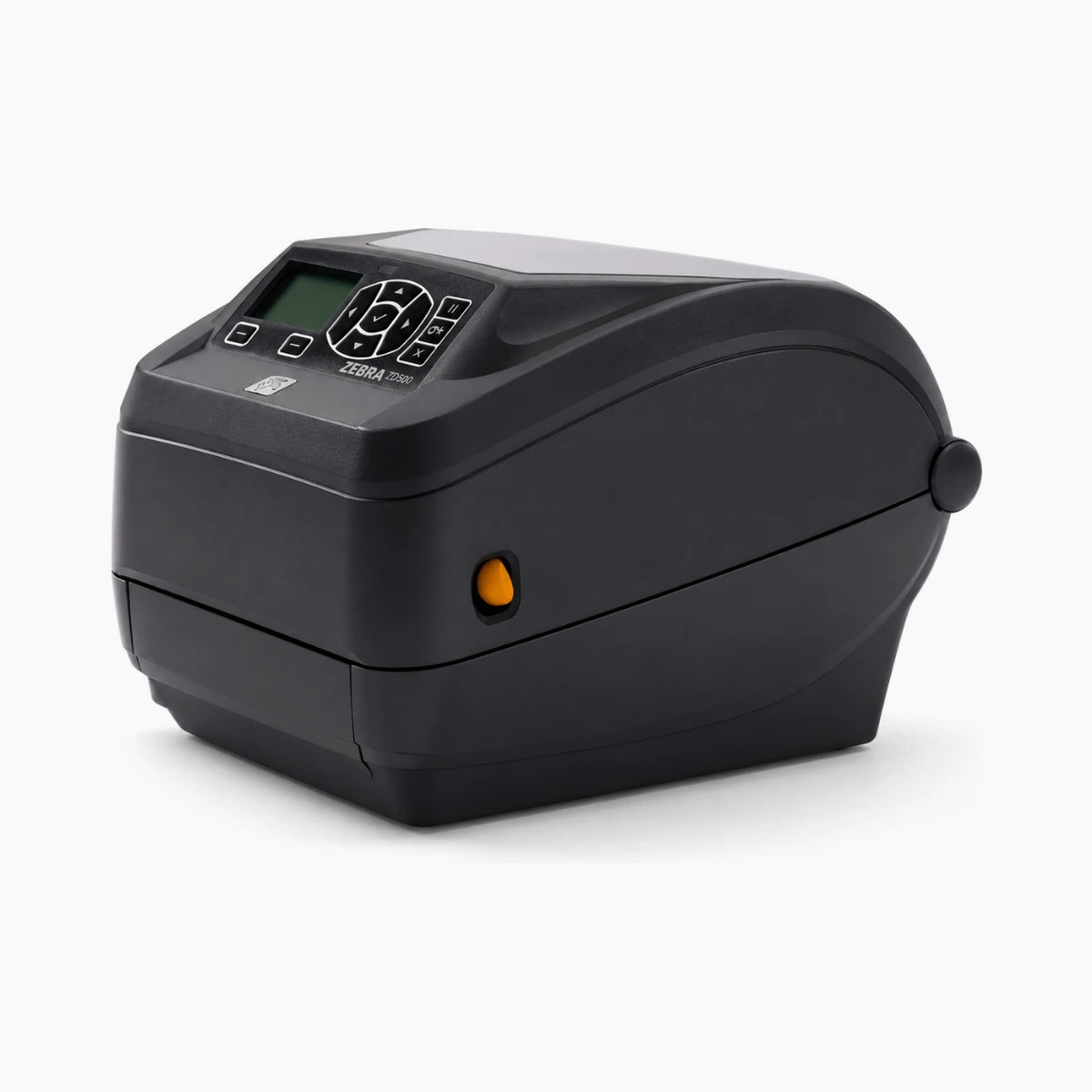 Zebra ZD500 thermal transfer label printer, side view