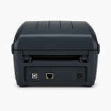 Zebra ZP230D thermal label printer, rear view