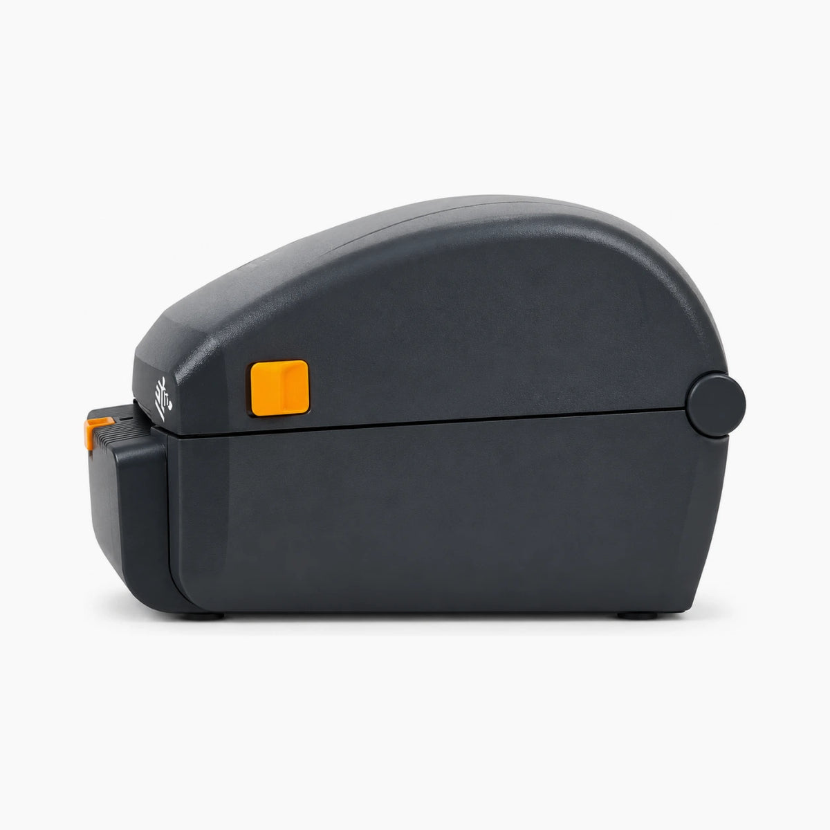 Zebra ZP230D thermal label printer, side view