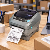 Zebra ZP-450 label printer in use