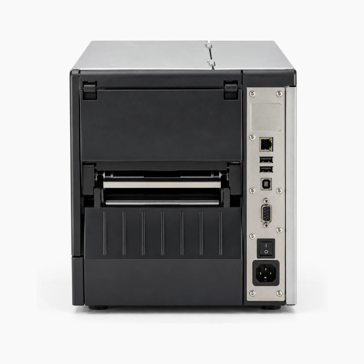 Zebra ZT411 industrial label printer rear view