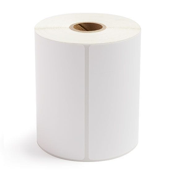 Roll of white direct thermal shipping labels